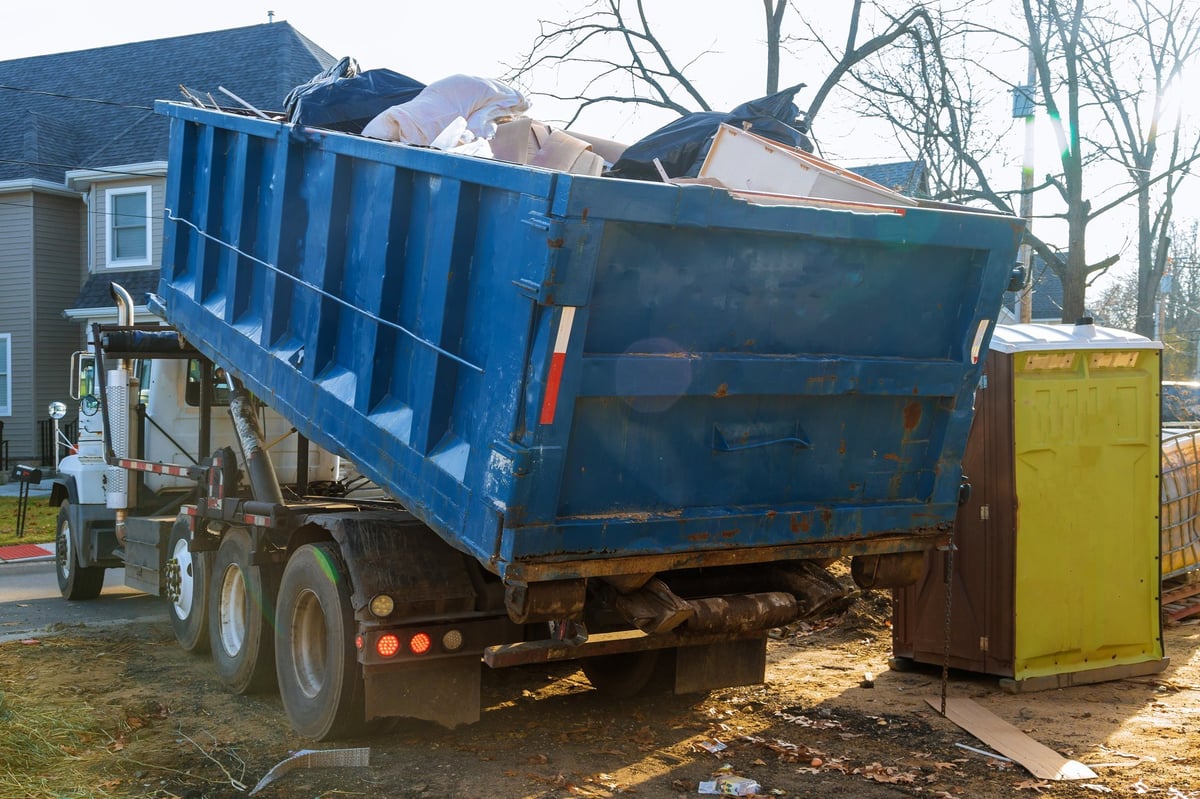 Construction debris removed from a job site